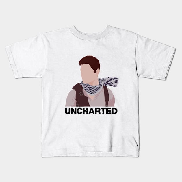 Nathan Drake Uncharted Silhouette Kids T-Shirt by Vatar